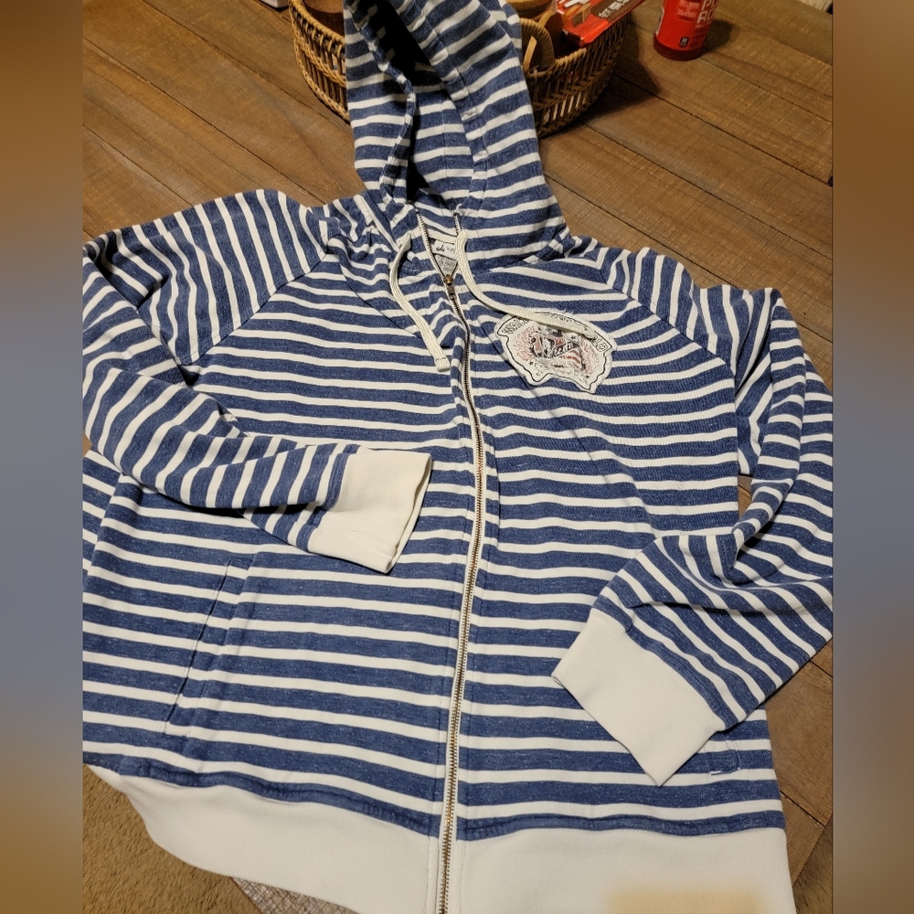 Disney Blue and White Striped Utility Jacket